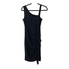 Vince Camuto dress Asymmetrical side ruched black size 8