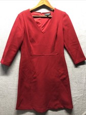 Lauren Ralph Lauren Dress Size 10 Red V Neck 3/4 Sleeves Holiday Church Career