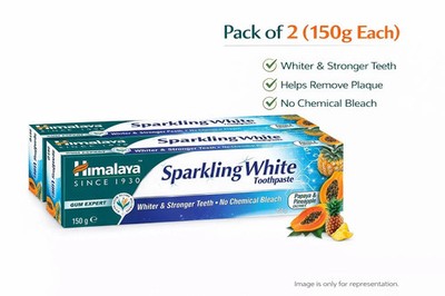 Himalaya Sparkling White Toothpaste Herbal Whitening Care 150g x 2 Free Shipping