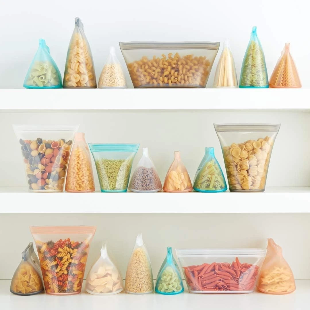 Stasher Platinum Silicone Food Grade Reusable Storage Bag Clear Blue set of 4
Opens in a new window 
