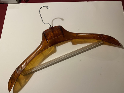 Vintage 20" EKLIPS Plastic Bakelite Style MCM Fur Coat Suit Hanger Mink Wide