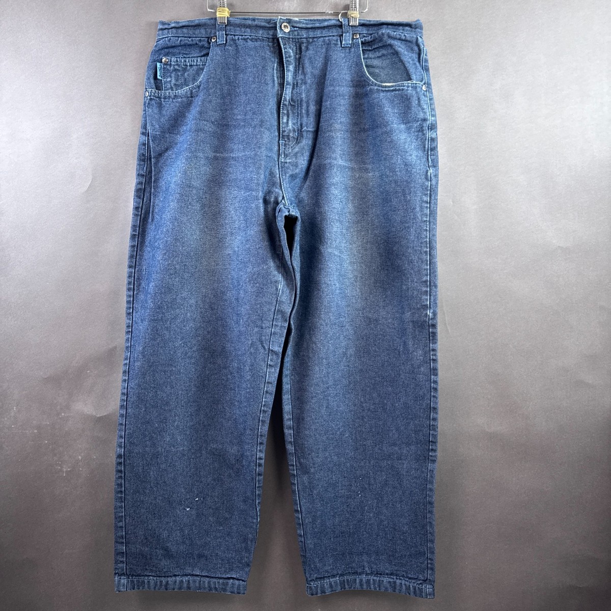 Vintage SouthPole Jeans Men 40x32 Blue Baggy Wide Denim Pant Faded