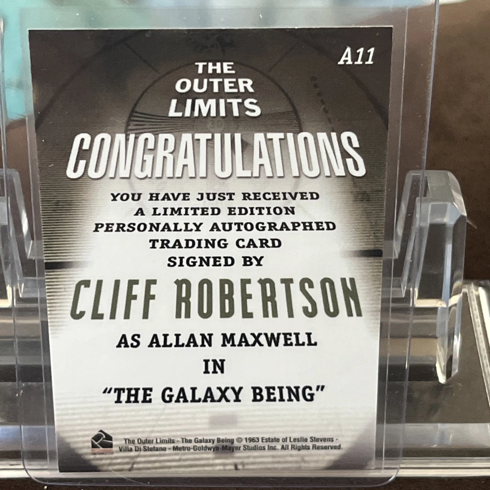 CLIFF ROBERTSON Premiere Outer Limits Autograph Card Auto A11 FREE SHIPPING! - Image 4 of 4