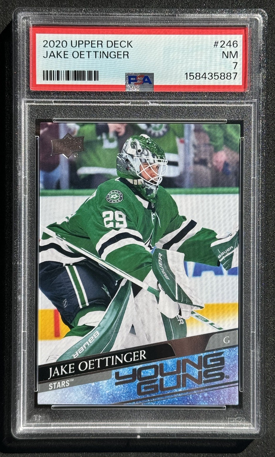 2020-21 Upper Deck Young Guns Jake Oettinger PSA 7 #246 Dallas Stars