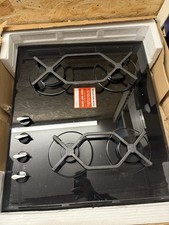 CDA 60cm Black Glass 4-Burner Gas Hob – Cast-Iron Pan Supports 