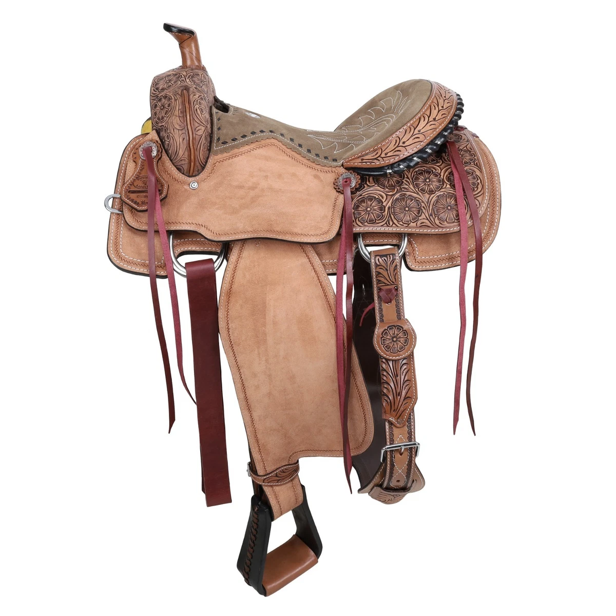 Fourche mollet avec selle de cheval western en cuir Gullet de