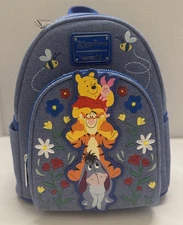 Loungefly Disney Parks Exclusive Denim Winnie the Pooh & Friends Mini Backpack