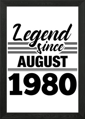 Legende seit August 1980 gerahmtes Wandbild Poster Leinwanddruck Bild