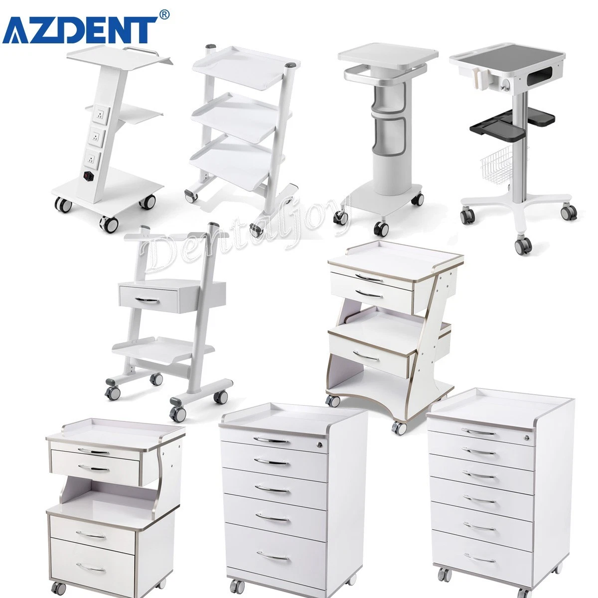 Mobile Dental Medical Tool Cart - Rolling Trolley With Sterilization Tray, 110V