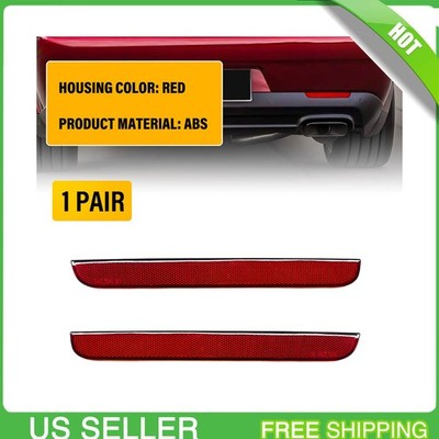 Fit For 2015-2022 Dodge Challenger Pair Rear Bumper Reflector Set Red Lens LH RH