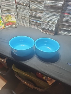 Lot Of 2 Fiesta Hlc Bowls Made In USA Beautiful Blue 3'' Deep Soup Creal Stew