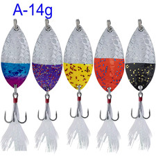 5Pcs Fishing Spoons Hard Bait for Pike Trout 14G 20G Metal Spinner Spoon Lure wi