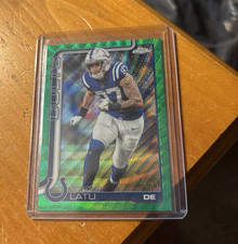 2025 Topps Chrome Laiatu Latu Green Wave Refractor #128 /99 Indianapolis Colts