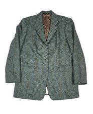 Brooks Brothers Wool Sport Coat Blazer Mens Size 14 Green Herringbone Button