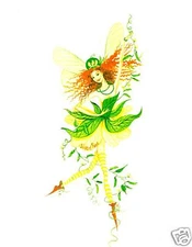 PRINT OF PAINTING FAIRY ANGEL ACEO RYTA FOLK ST PATRICKS DAY SPRING GOTHIC GIFT