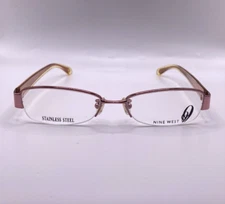 Nine West NW9338 37G Rose Pink Metal Semi Rim Optical Eyeglasses Frame 52-17-140