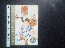 Leroy Kelly AUTOGRAPHED American Football HALL OF FAME Card 6" x 4"