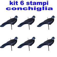stampi in plastica caccia colombaccio colombi colombo piccione a conchiglia 