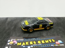 1992 TYCO TCR S 8 Ford Thunderbird SC Slot Car BLACK LITE YELLOW - NICE