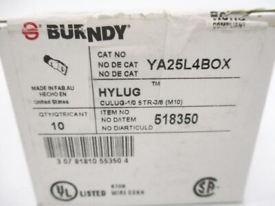 BURNDY YA25L4BOX (PKG OF 10) NSMP | eBay