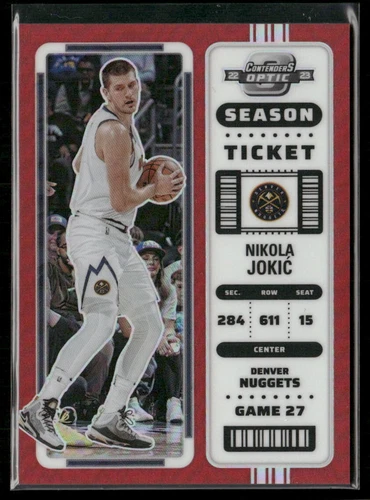 2022-23 Panini Contenders Optic #28 Nikola Jokic Red Prizm