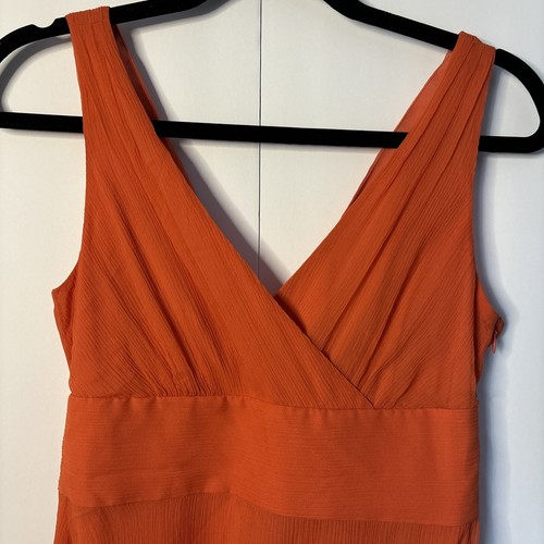 J CREW Damen Sophia Seidenkleid V-Ausschnitt Orange Größe 6 - Bild 3 von 5
