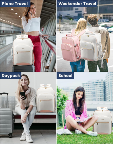 LOVEVOOK Handgepäck Reiserucksack, 40L wasserdicht groß 17 Zoll Laptop Gepäck Da - Bild 3 von 11