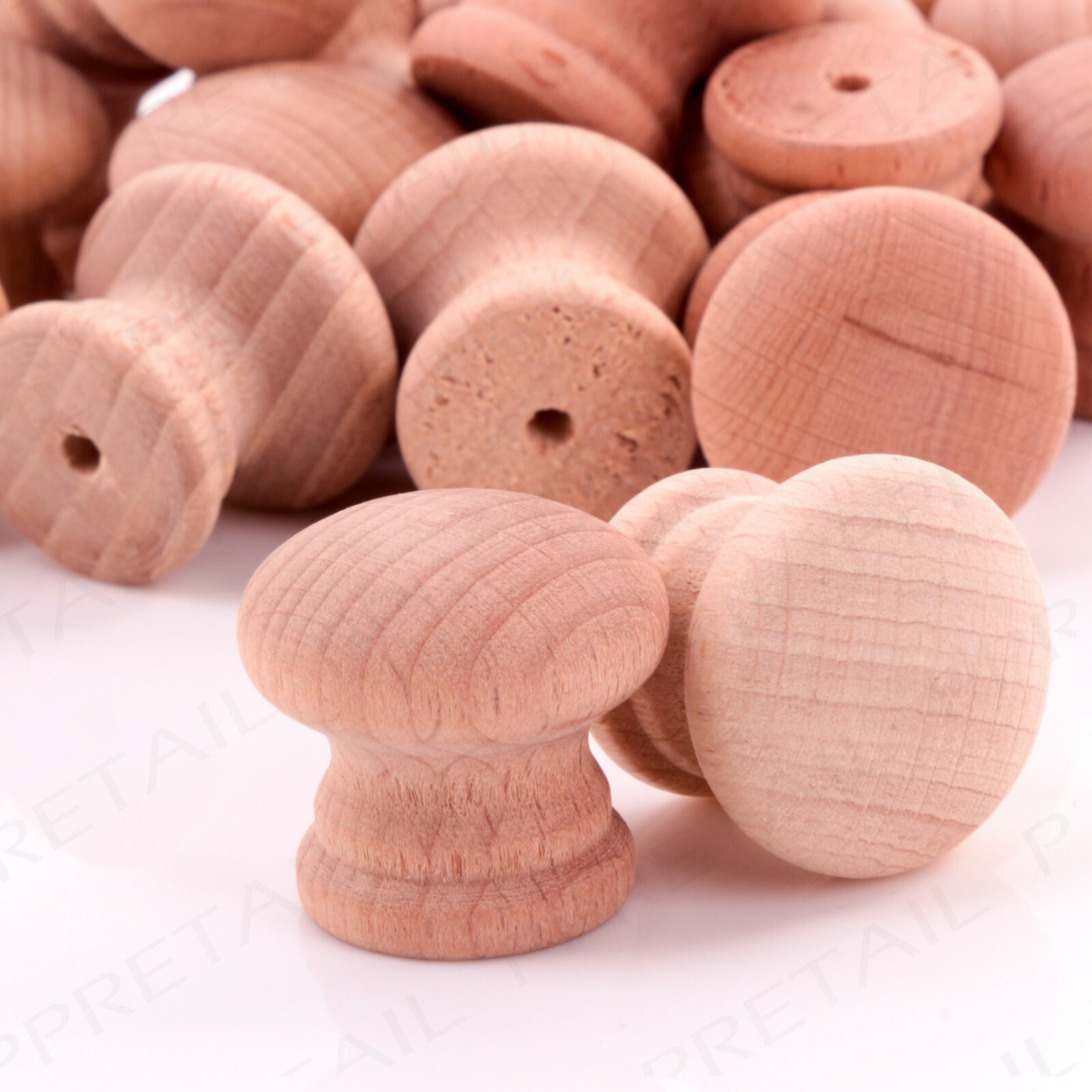 WOOD DRAWER KNOBS Pack Of 10 Natural 25Mm Drilled Small Plain Door Handles Set eBay
