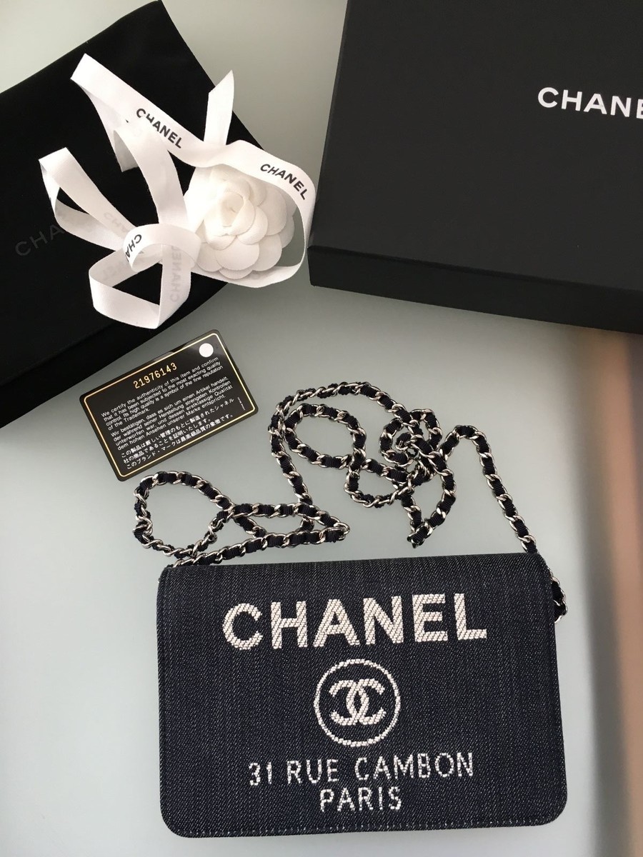 CHANEL 31 RUE CAMBON DENIM WALLET ON CHAIN - NEW | eBay CHANEL 31 RUE CAMBON DENIM WALLET ON CHAIN - NEW | eBay
