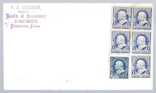 US Sc#'S 219 X 5 + 264 *MINT ON COVER* 1c FRANKLIN 