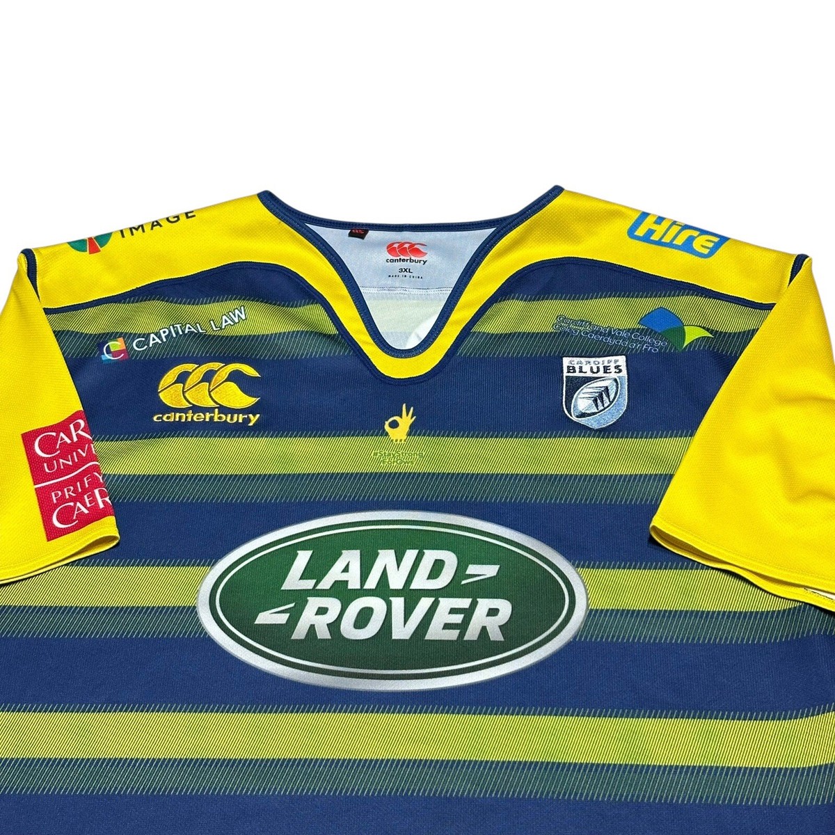 デッドストック canterbury CARDIFF BLUES Jersey2 Canterbury Cardiff Blues Rugby Shirt Blue Jersey SIZE L (adults