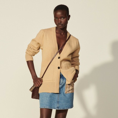 Womens SANDRO Paris Boutonné Beige 
