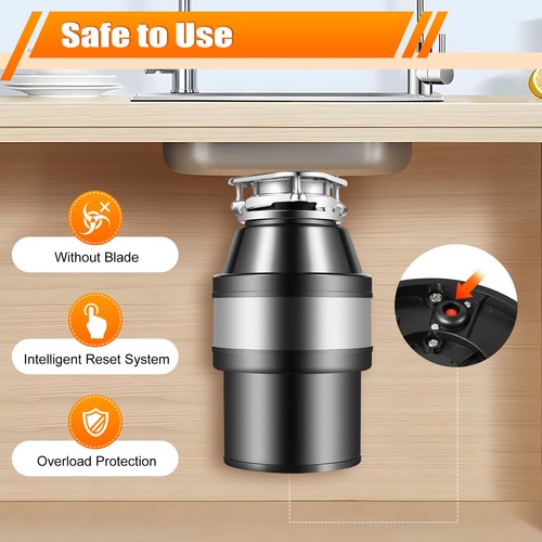 Dispensador de residuos de alimentos para fregadero de cocina para el hogar con interruptor de aire eliminación de residuos de alimentos Reino Unido - Imagen 13 de 24