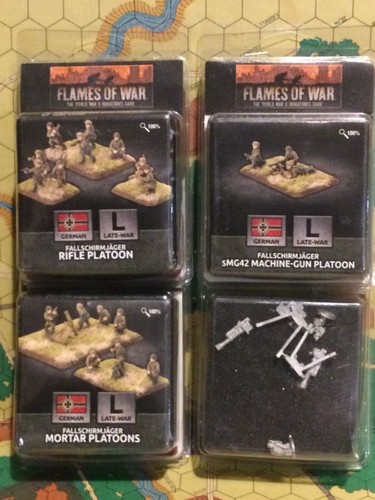 Fallschirmjager lot 15mm German Flames War WW2 FJ Rifle Mortar MG42 7 ...