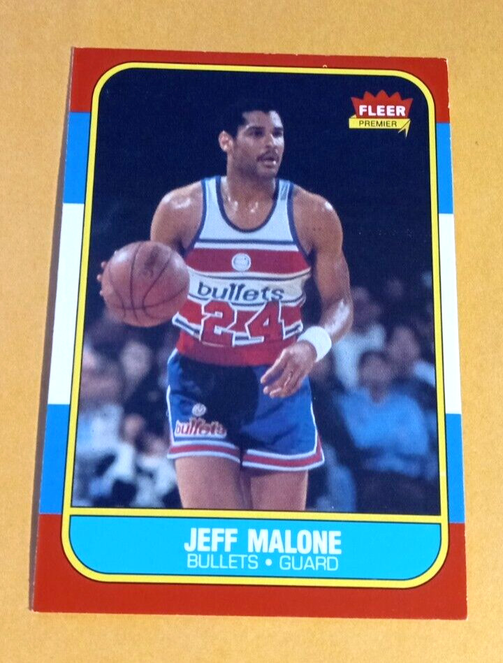 1986-87 Fleer Jeff Malone #67 Washington Bullets Rookie Card - Bullets