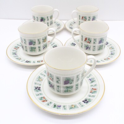 Royal Doulton Wandteppich #TC1024 Muster Tasse & Untertasse Set X5 3'' hoch