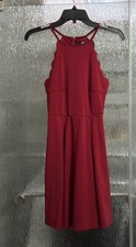 Formal Dress Scalloped Top Back Zip 28-24-28 34” Length Light Stretch Small