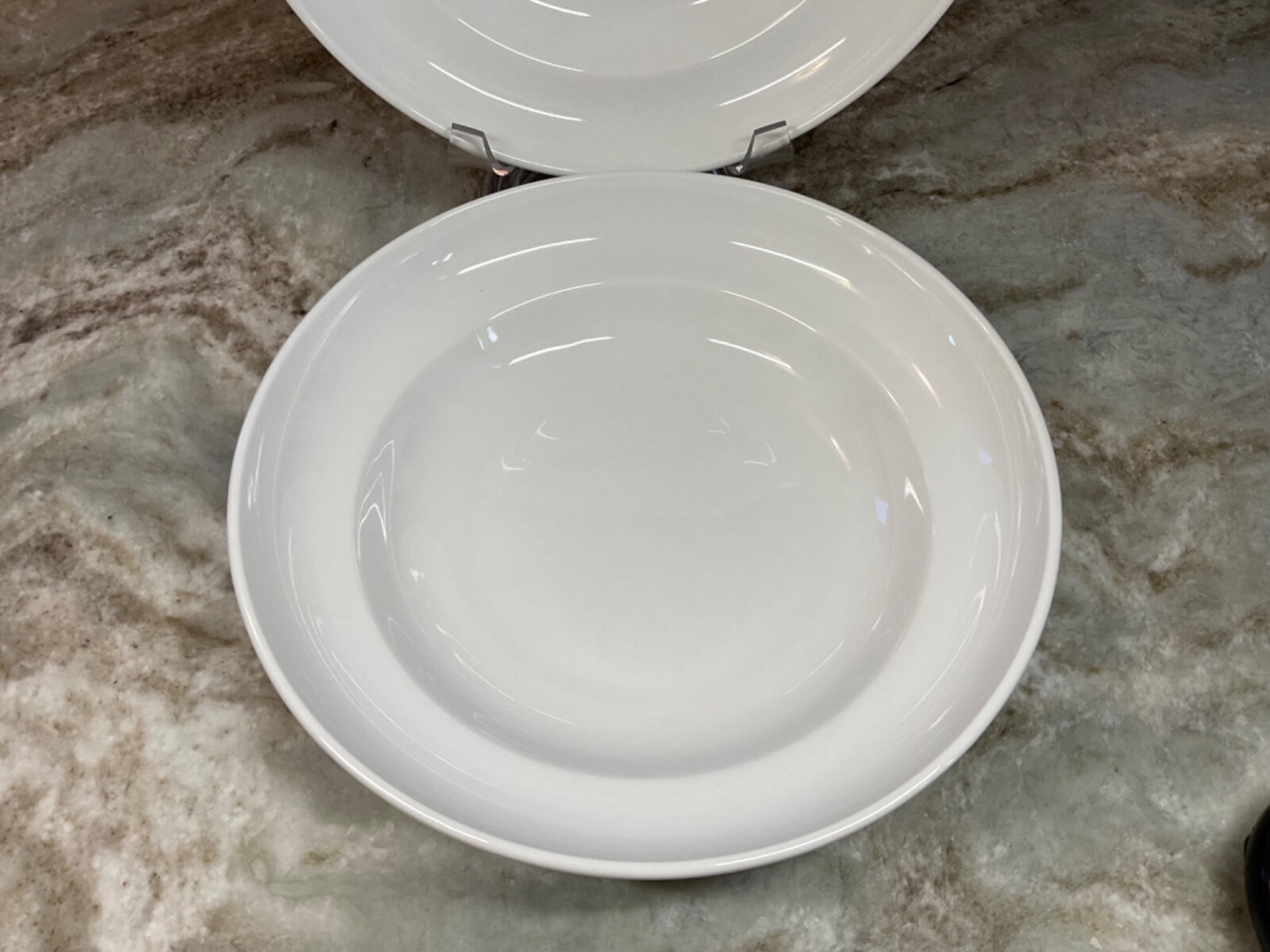Fine Porcelain Pasta Bowls Euro Ceramica White Essential. Set Of 2 New.