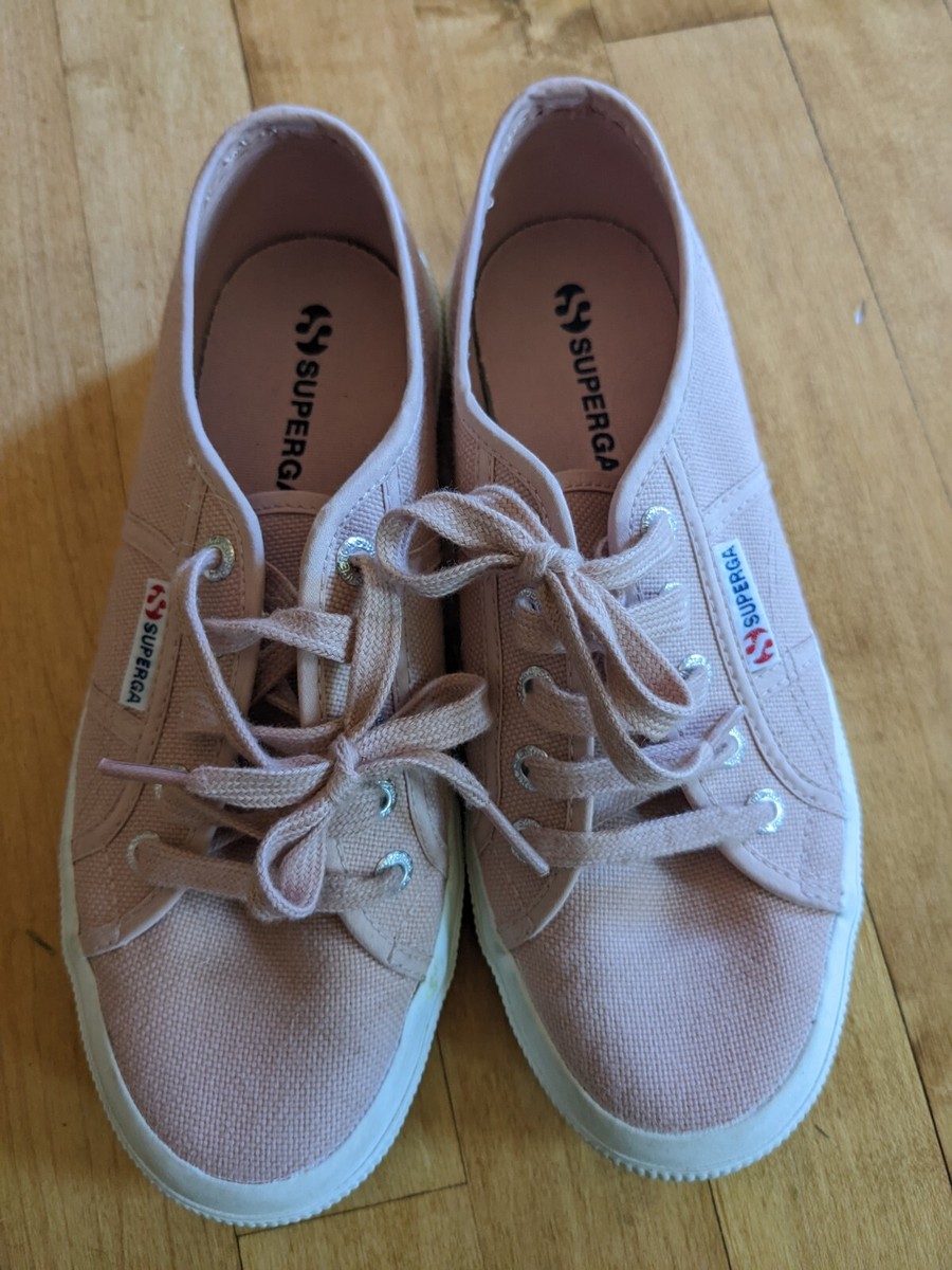 EUC Superga Pink Smoke Canvas Lace-up Coto Classic Sneakers sz US 7/ EU
