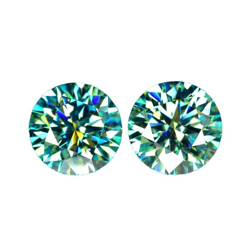 SIX 3.25mm Round Lab-Created Optical Silica Swiss Blue Color Gem