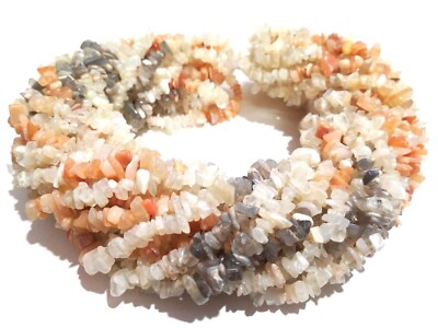 Multi moon stone Uncut Chips Nugget 4-6mm Gemstone Beads 34''inch 1 Necklace
