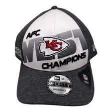New Era 9FORTY NFL Kansas City KC Chiefs AFC Champions Snapback Cap Hat Gray New