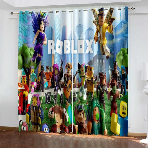 3D Roblox Print Pair Thick Blackout Window Curtain Thermal Ring Top Eyelet Gift - Picture 13 of 44