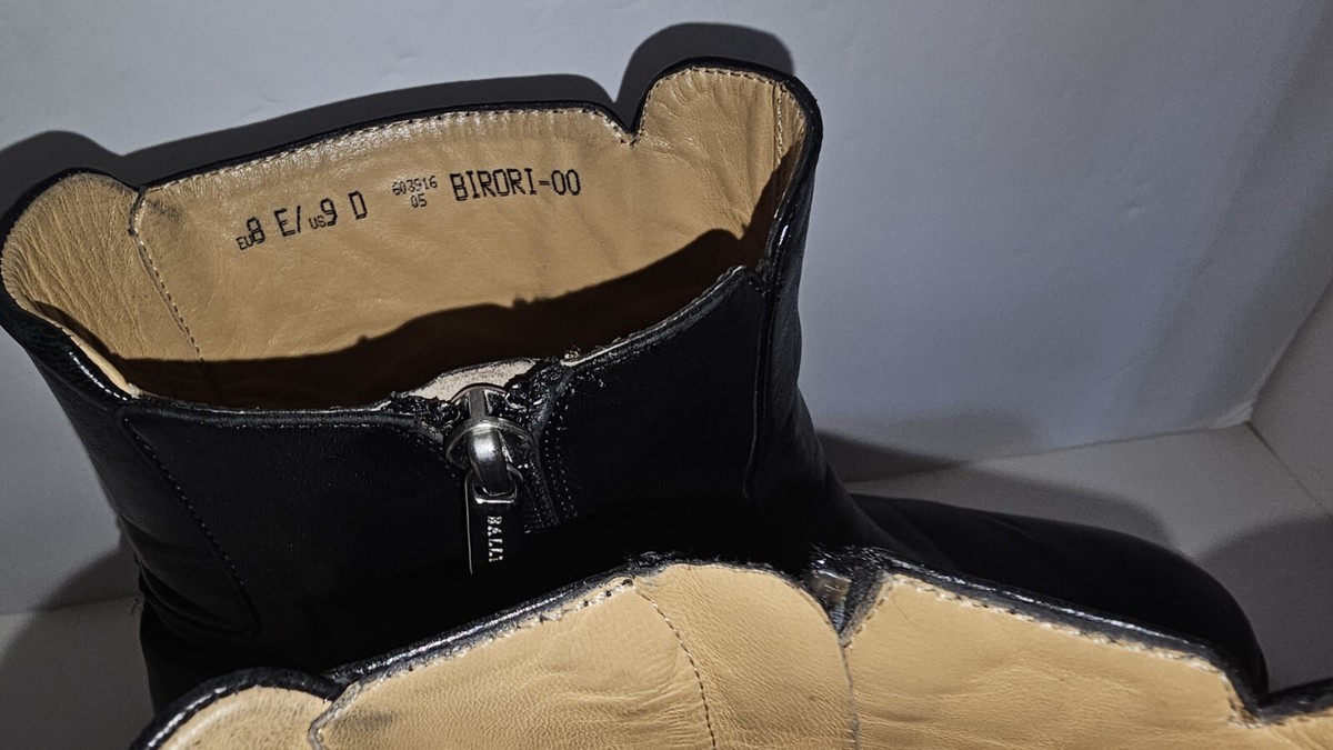 Bally mens soft leather Parawet boots black side zip Birori UK8