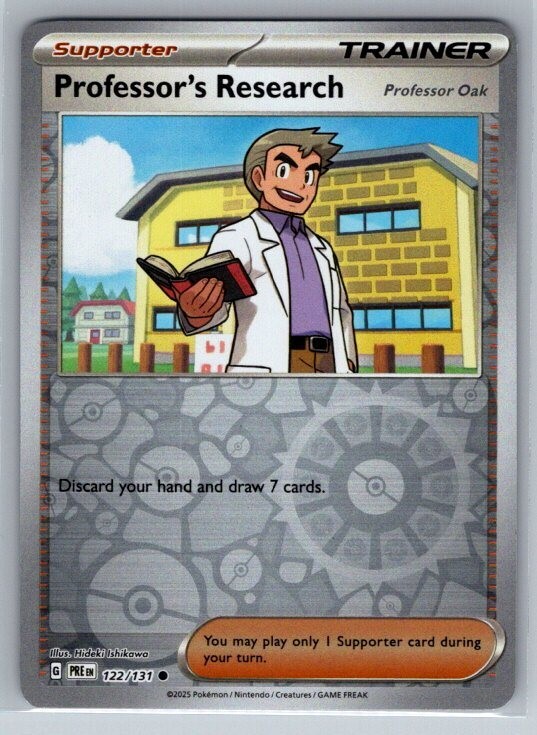 Professor's Research Reverse Holo 122/131 NM Prismatic Evolutions Pokemon TCG
