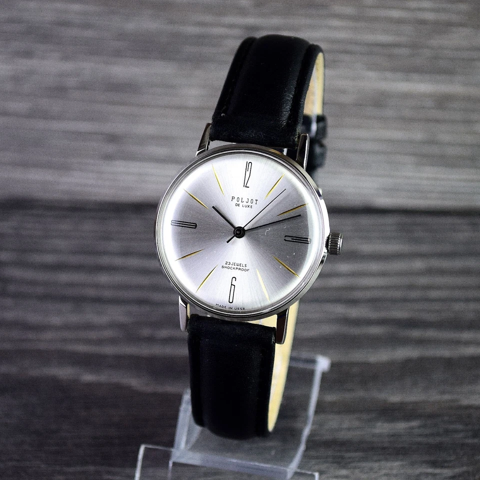 Reloj de pulsera vintage para hombre NOS Poljot De LUXE ultra delgado reloj soviético 23 joyas Foto 2 de 4