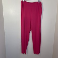 Vintage Shadowline Pajama Bottoms Pants Size 42 Hot Pink Nylon Elastic Waist EUC