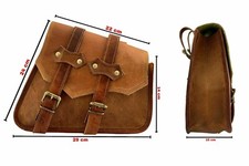 Motorcycle Pair Brown Saddle Bag Vintage Goat Leather Two Swing Arm Two Side Bag