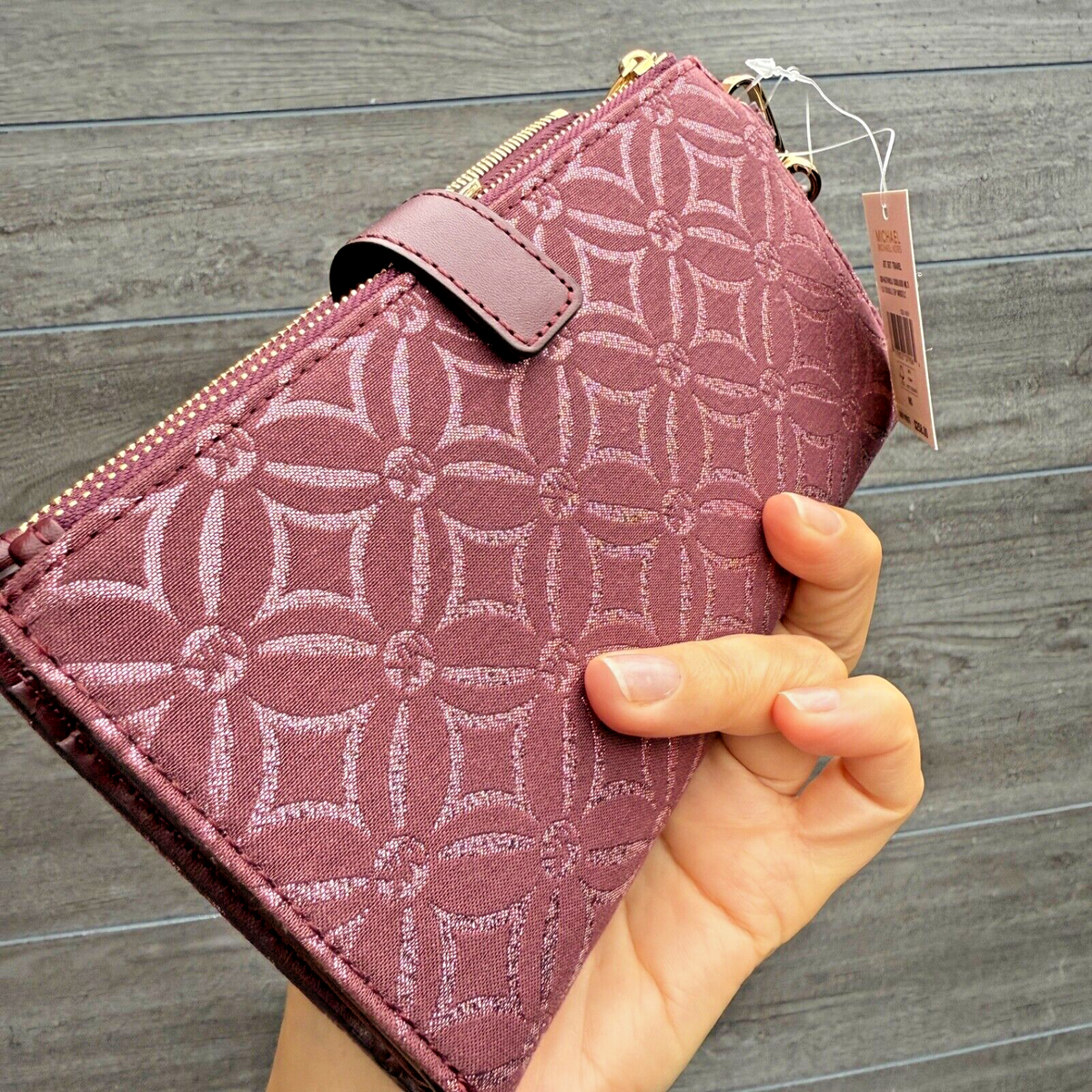 Michael Kors Jet Set Travel Double Zip Wristlet Wallet MK Michael Kors Jet Set Travel Double Zip Wristlet Wallet MK