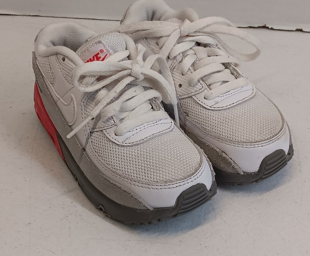 Nike Air Max 90 (TD) Toddler Shoes size 10c White Silver Pewter